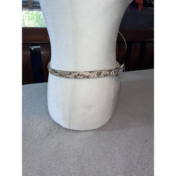 BERGDORF GOODMAN Phyton Snakeskin Covered Buckle Slim Belt